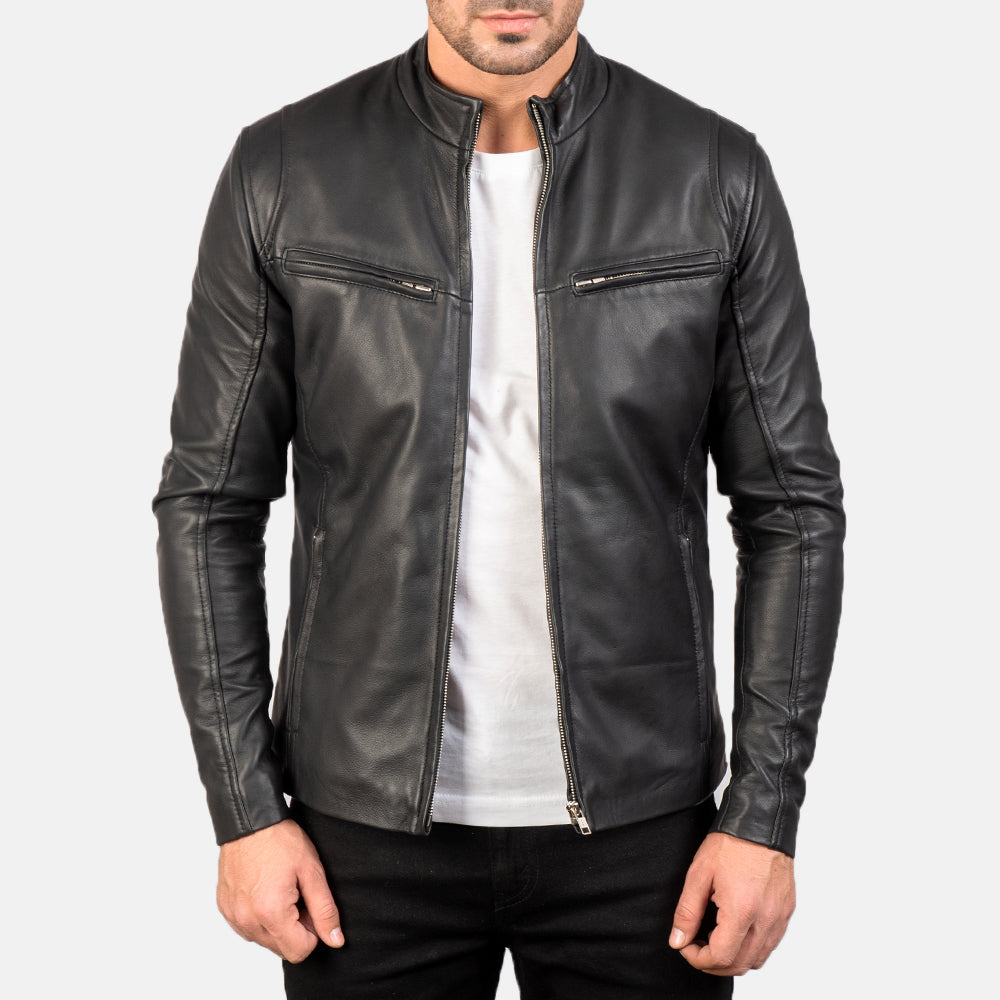 Men s Black Leather Jackets Buy Black Leather Jackets For Men in France The Jacket Maker