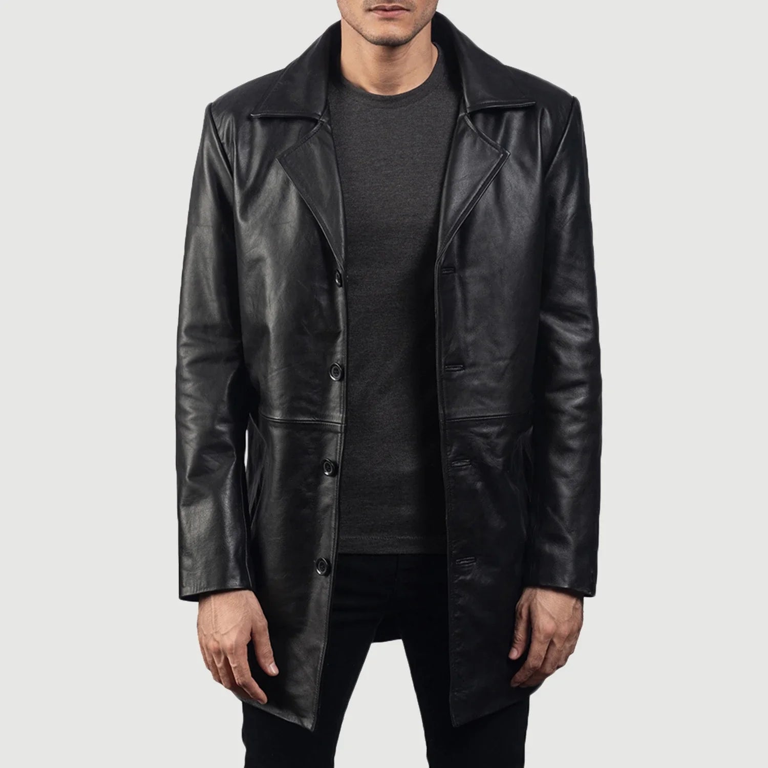 Mens leather coats deals