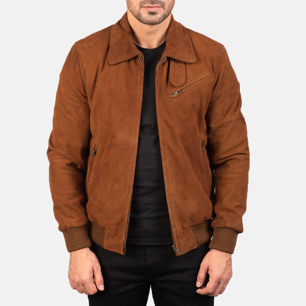 Veste En Daim Pour Homme A Jacob - Taille XL Marron - Occasion Très Bon état