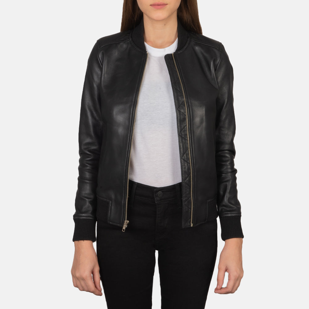 Women's black italian leather jackets store
