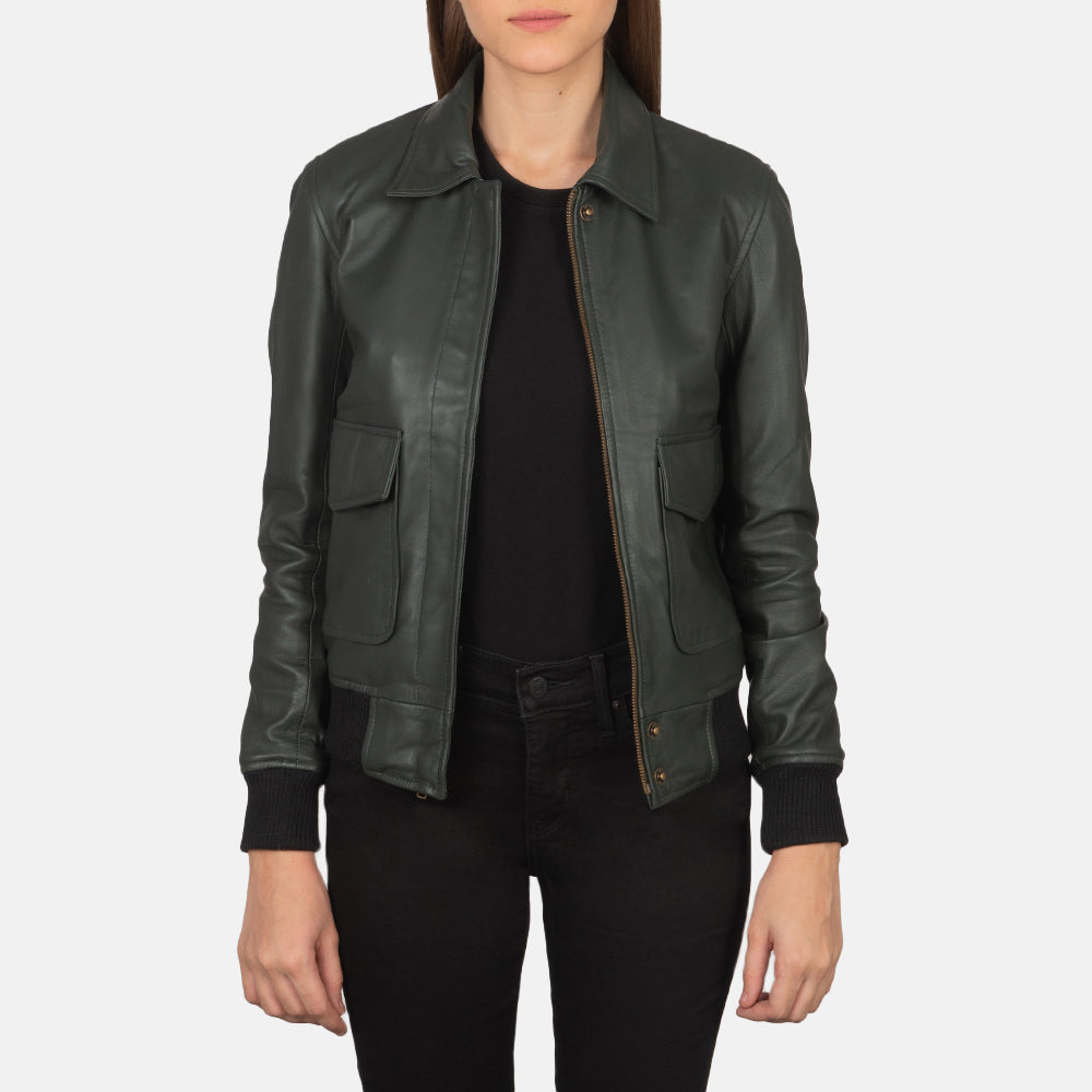 Green aviator jacket womens hotsell