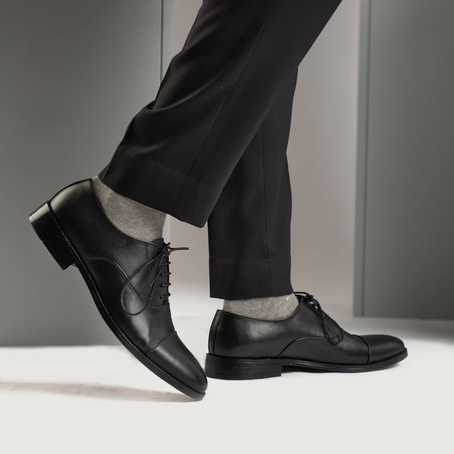 Chaussures Oxford Bates Pour Homme - Cuir Noir - Taille 9E - Occasion Mais En Bon état