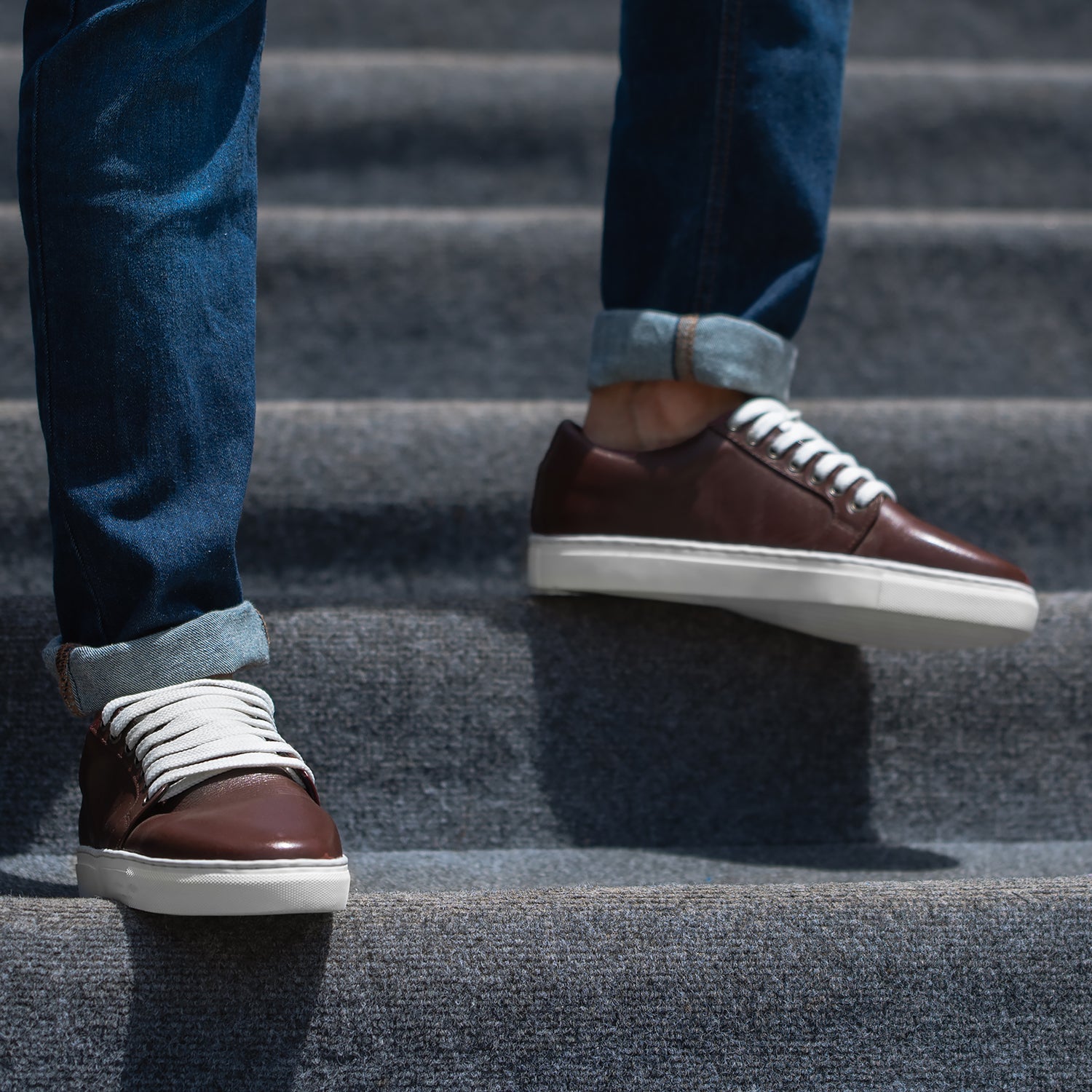 Men s Murphy Low Top Maroon Leather Sneakers The Jacket Maker